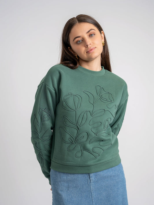 Rope Embroidered Sweatshirt - 95% Cotton