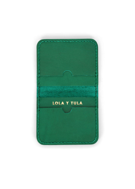 LEATHER CARDHOLDER WALLET // EMERALD