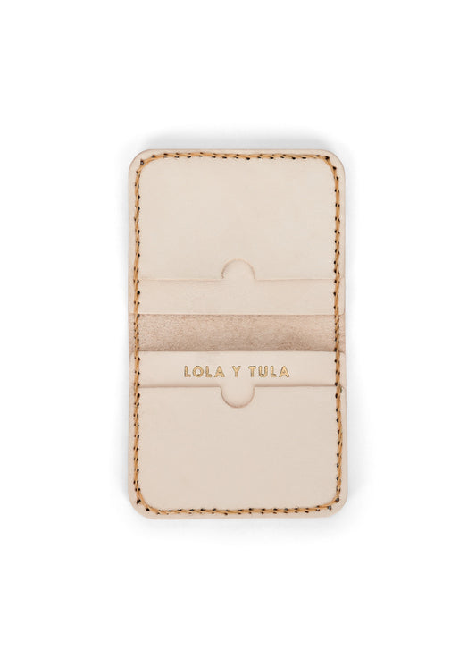 LEATHER CARDHOLDER WALLET // SAND