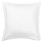 600 Thread Count Framed Sateen Embroidered Cotton Euro Sham Pair