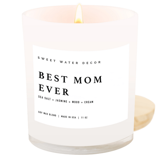 Best Mom Ever! Soy Candle - White Jar - 11 oz (Spa Day)