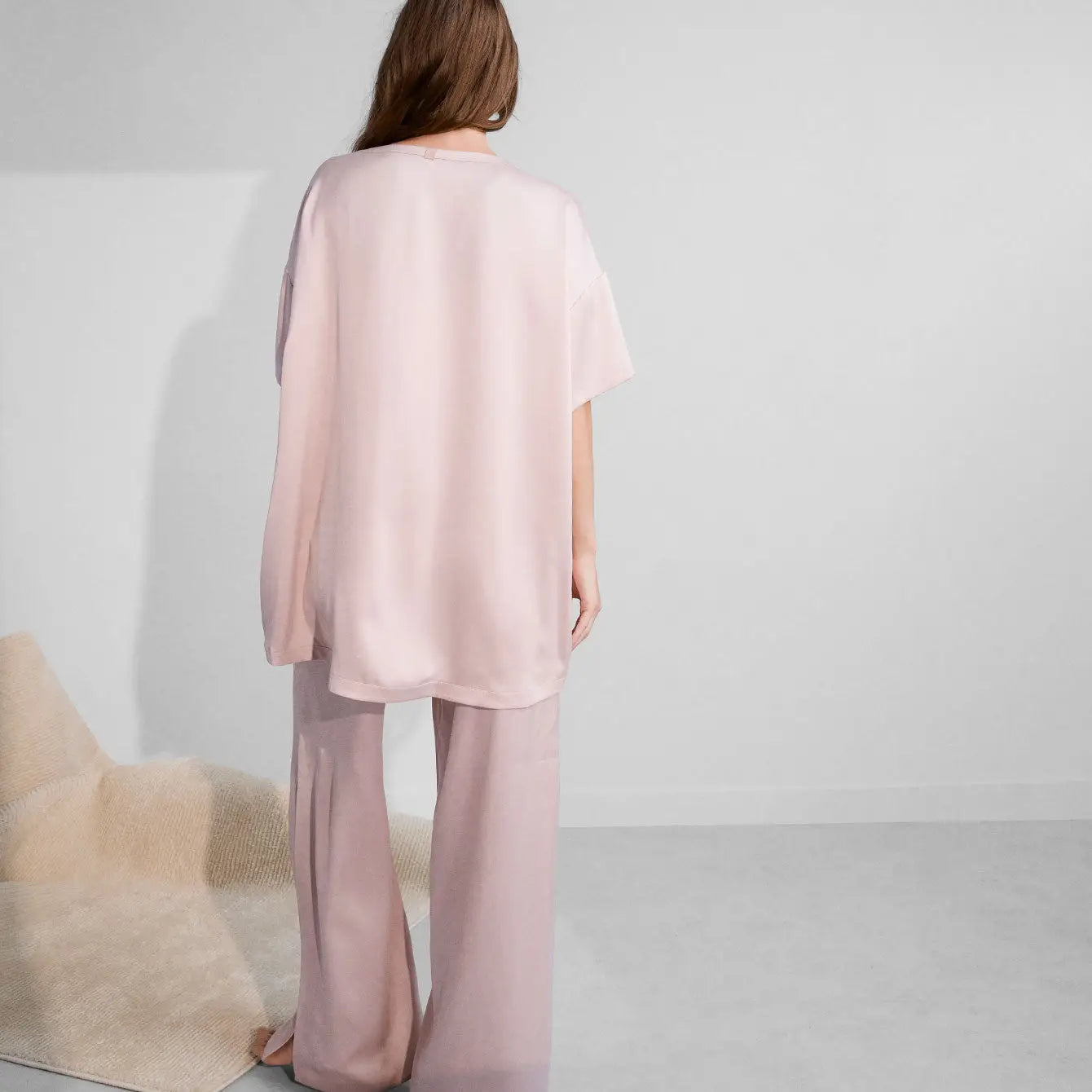 Washable Silk Tee Pant Set - The Peony Haus