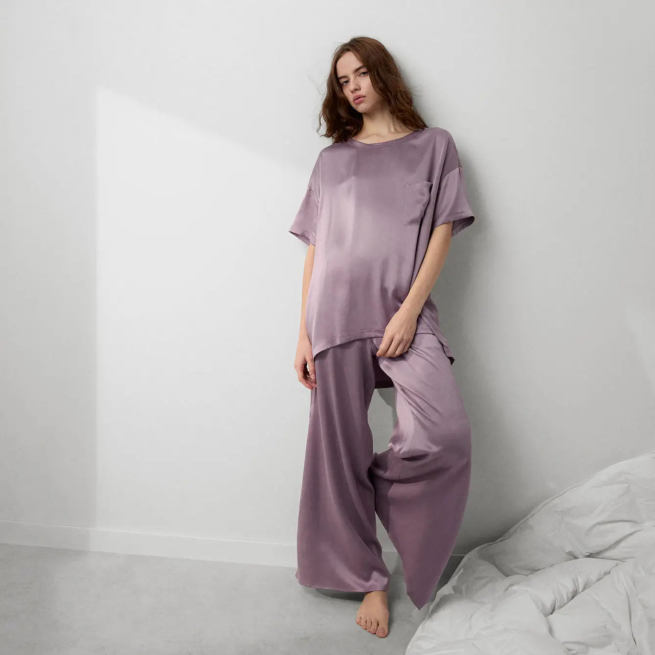 Washable Silk Tee Pant Set - The Peony Haus