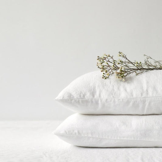 Linen Tales White Linen Pillowcase