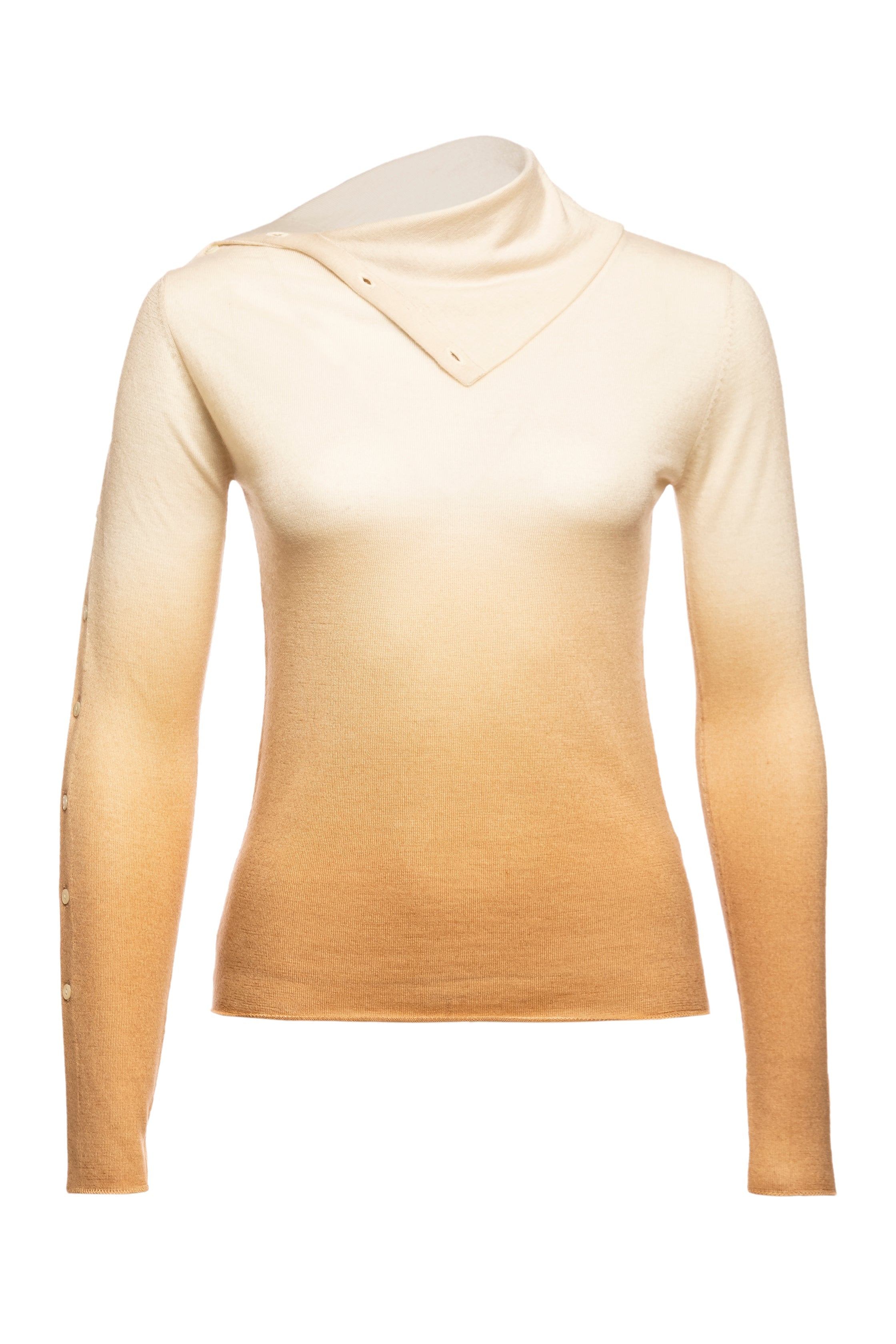 Pearl Body Fitted Flap Turtle Neck Textured Top