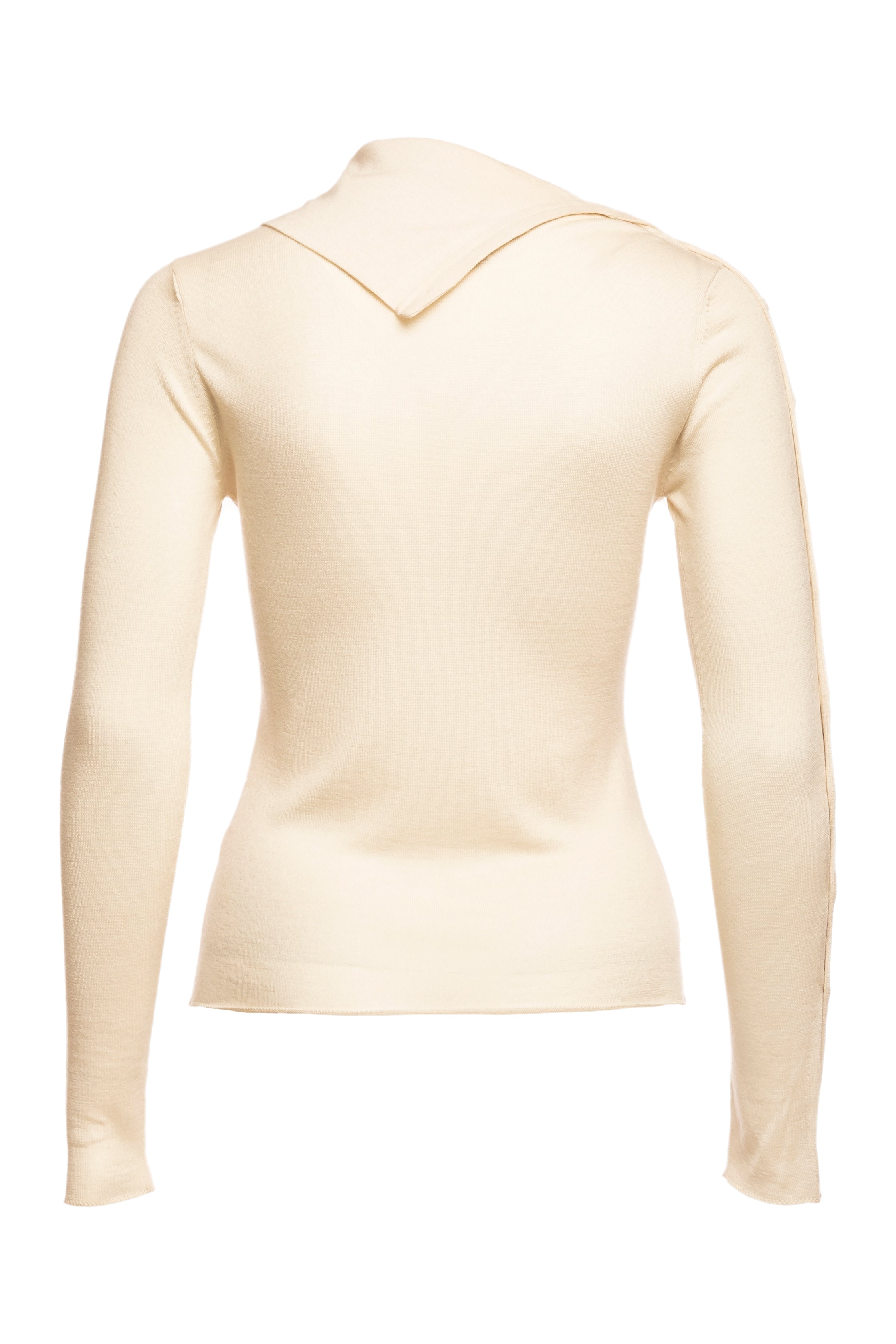 Pearl Body Fitted Flap Turtle Neck Textured Top