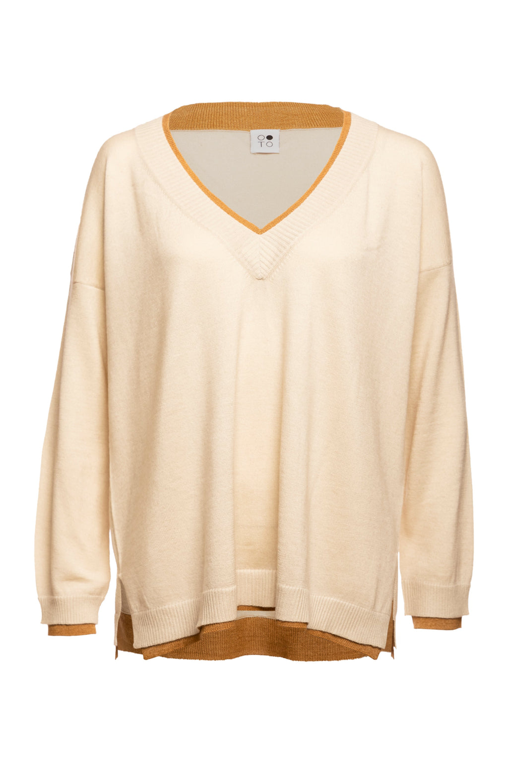 Lapis Loose Fit V Neck Oversized Sweater