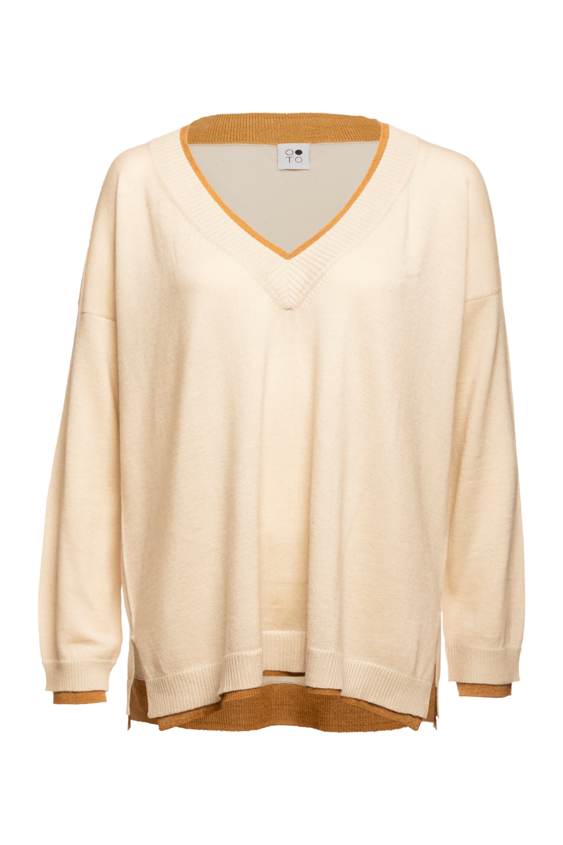 Lapis Loose Fit V Neck Oversized Sweater