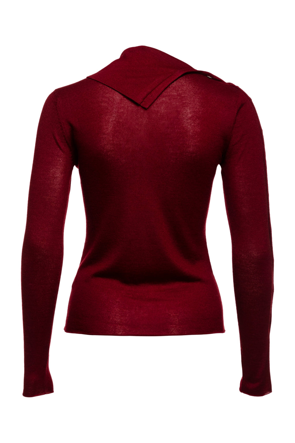 Pearl Body Fitted Flap Turtle Neck Textured Top