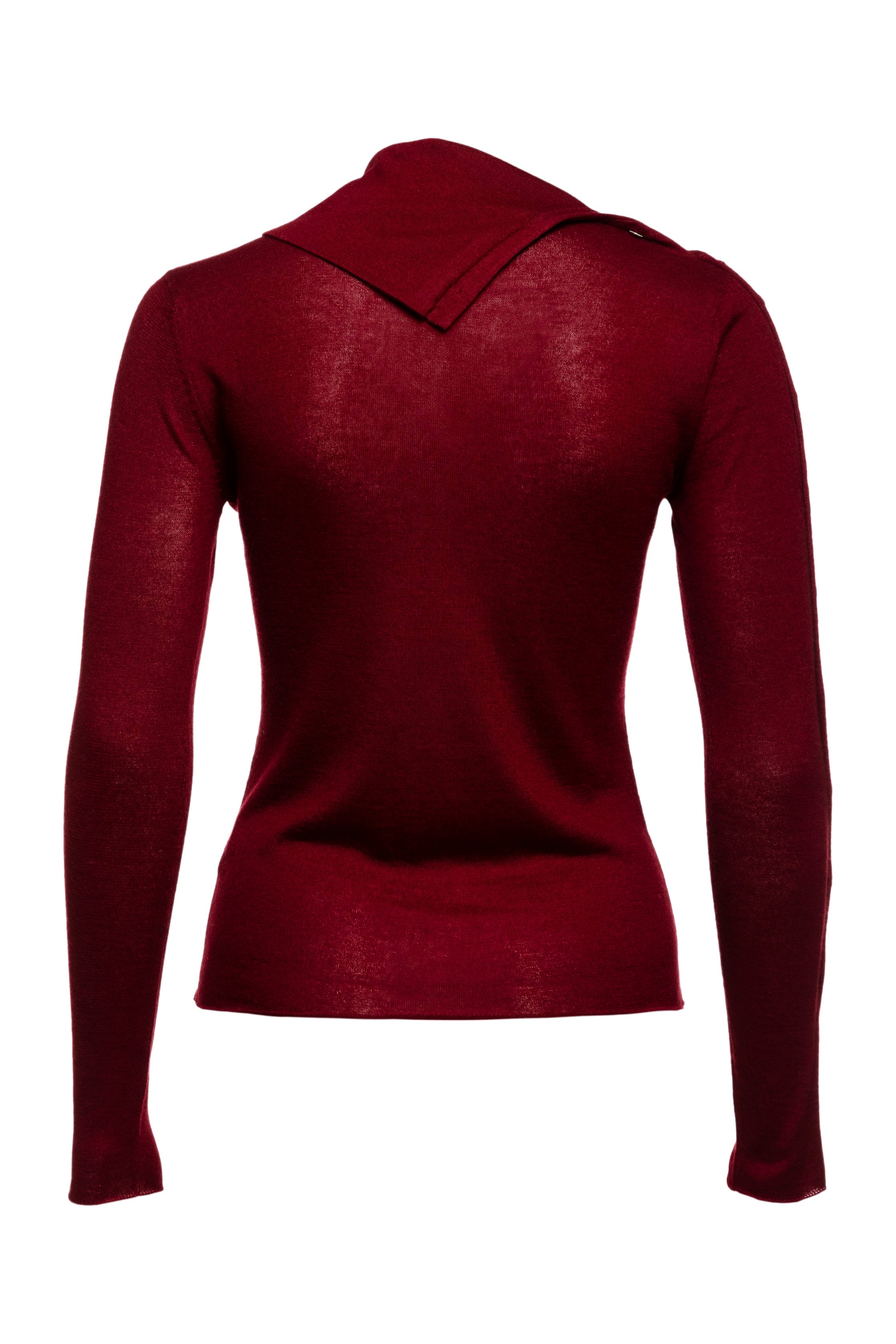 Pearl Body Fitted Flap Turtle Neck Textured Top