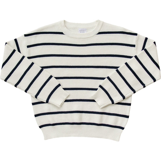 Navy Stripe Adult Knit Sweater - The Peony Haus