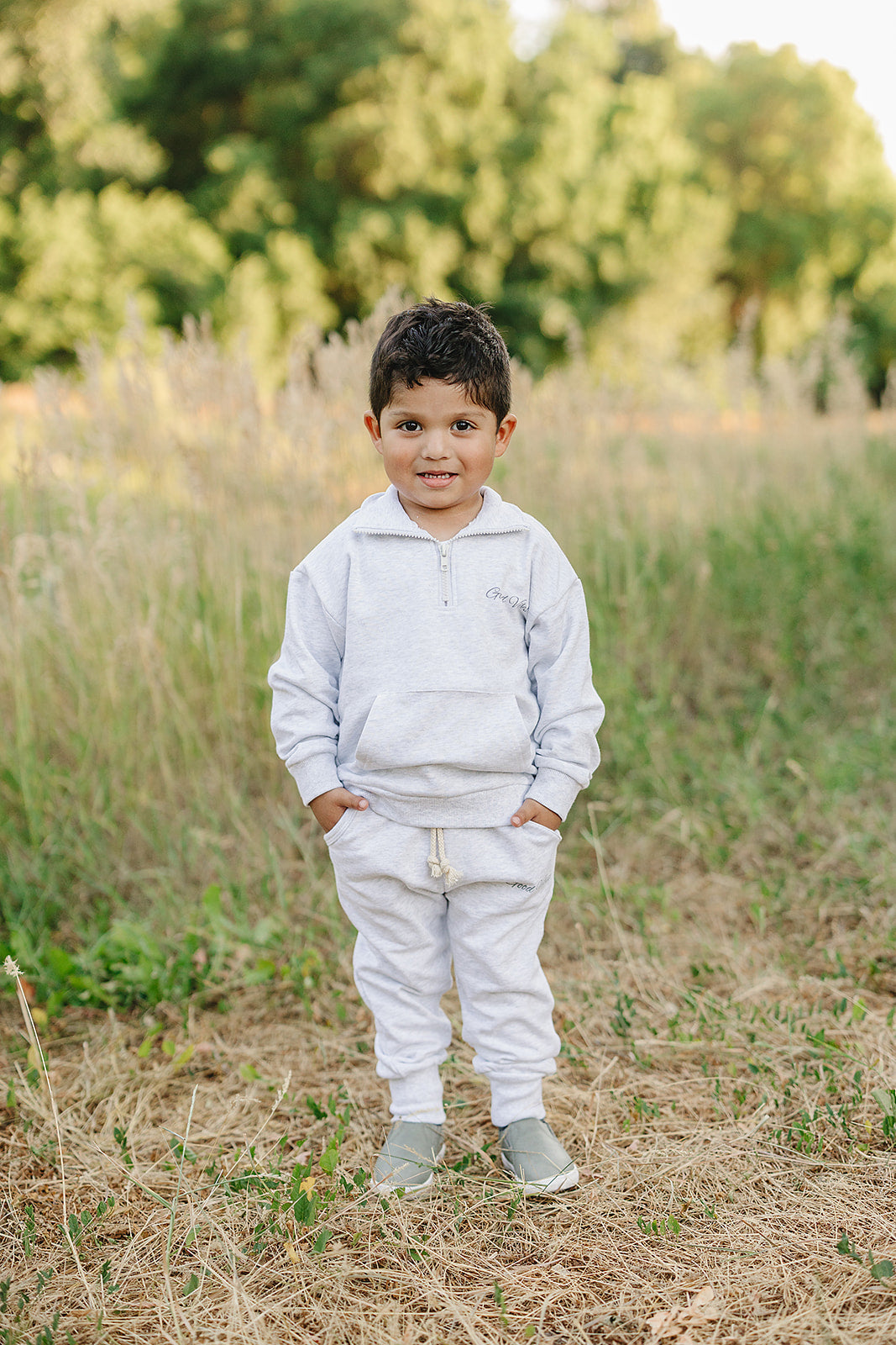 Good Vibes Quarter Zip French Terry Set - 95% Cotton
