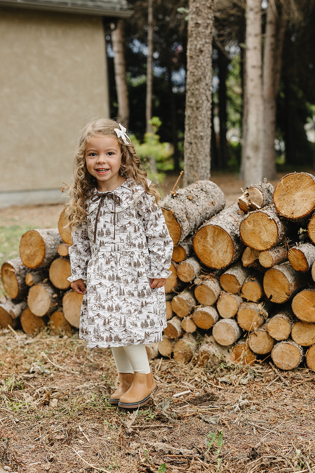 Brown Toile Dress - 95% Cotton