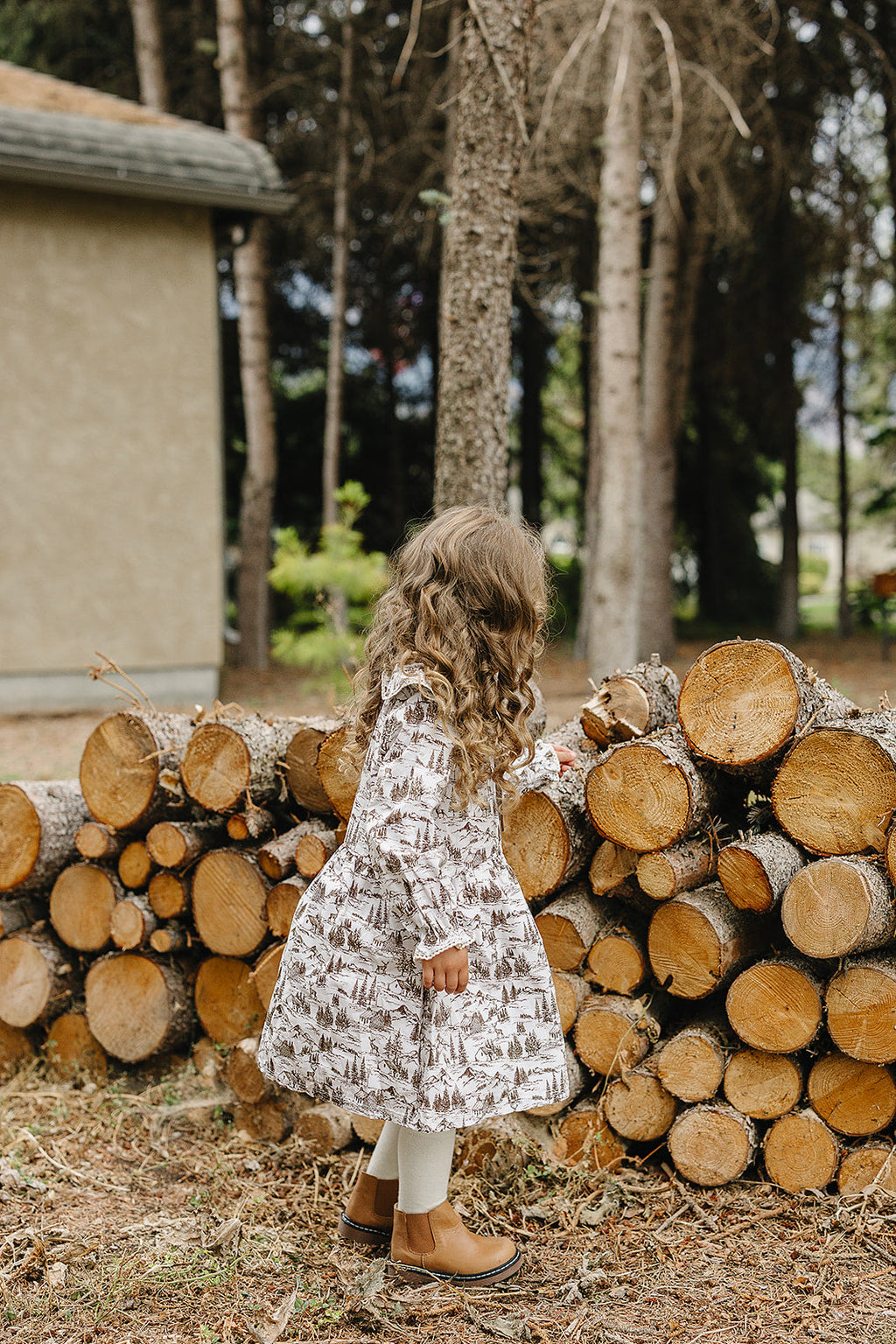 Brown Toile Dress - 95% Cotton
