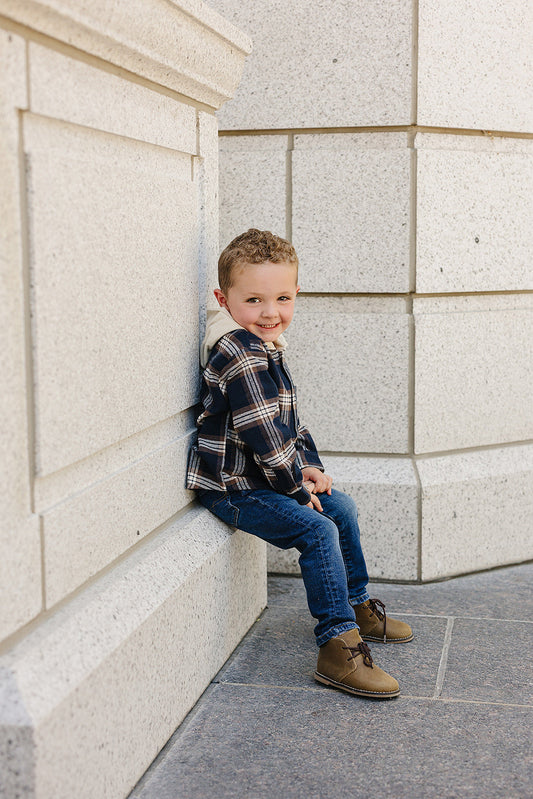 Plaid Hooded Button Up Shirt - The Peony Haus