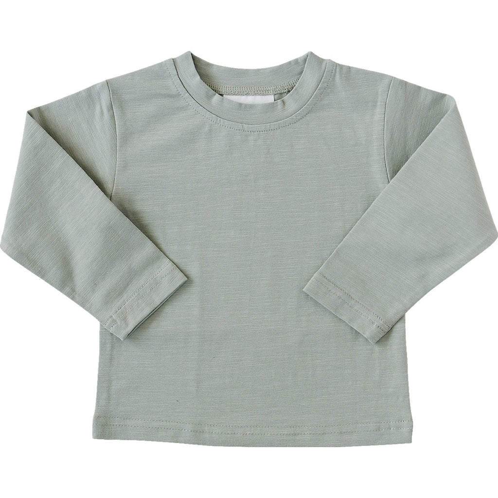 Sage Long Sleeve Cotton Tee - 95% Cotton