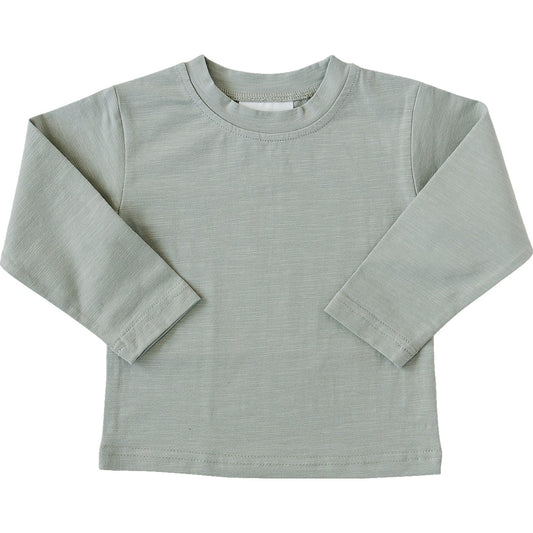 Sage Long Sleeve Cotton Tee - 95% Cotton