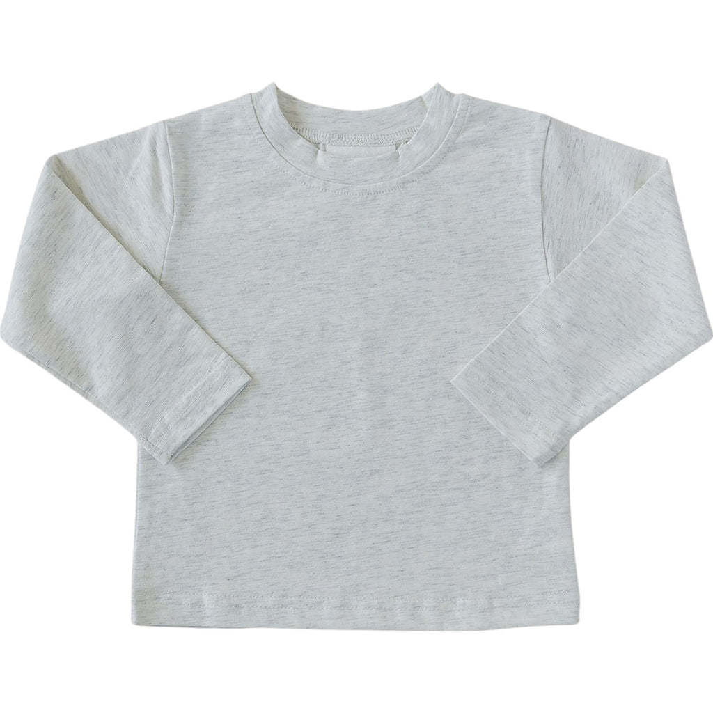 Heather Grey Long Sleeve Cotton Tee - 95% Cotton
