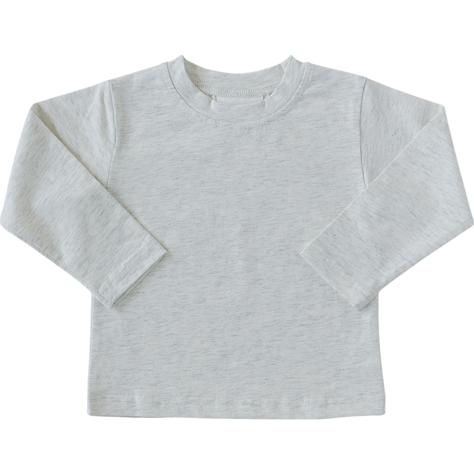 Heather Grey Long Sleeve Cotton Tee - 95% Cotton