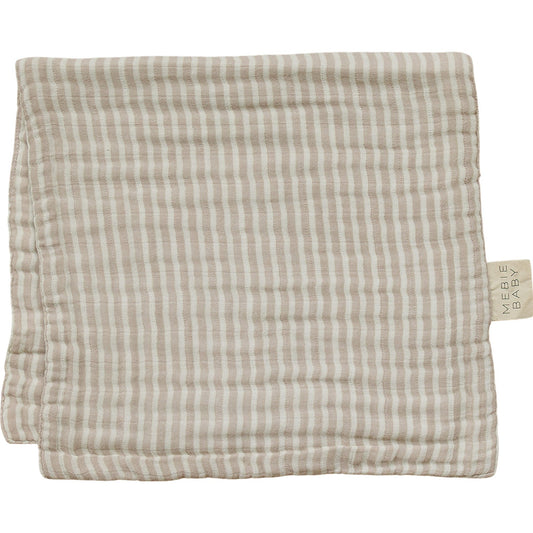 Taupe Stripe Muslin Burp Cloth - The Peony Haus
