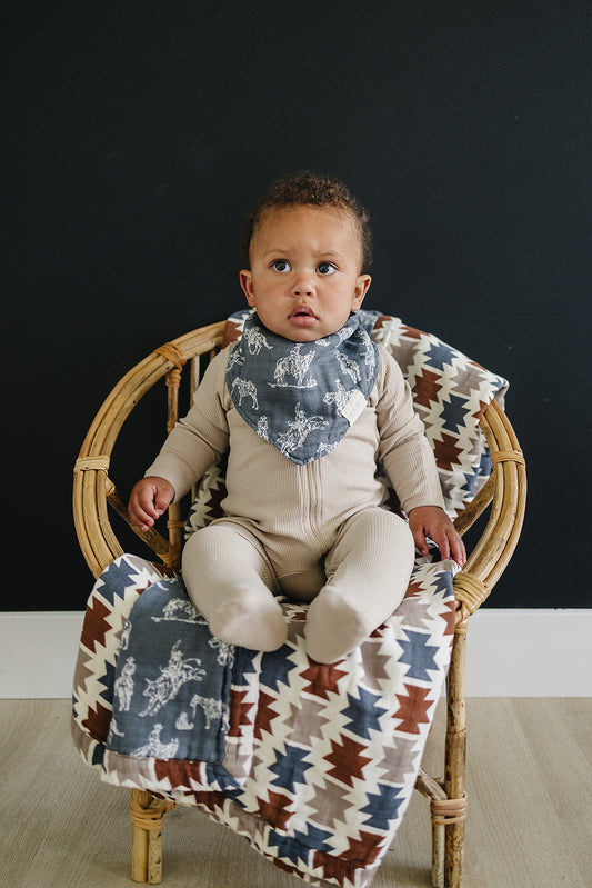 Wild West Muslin Bib - The Peony Haus