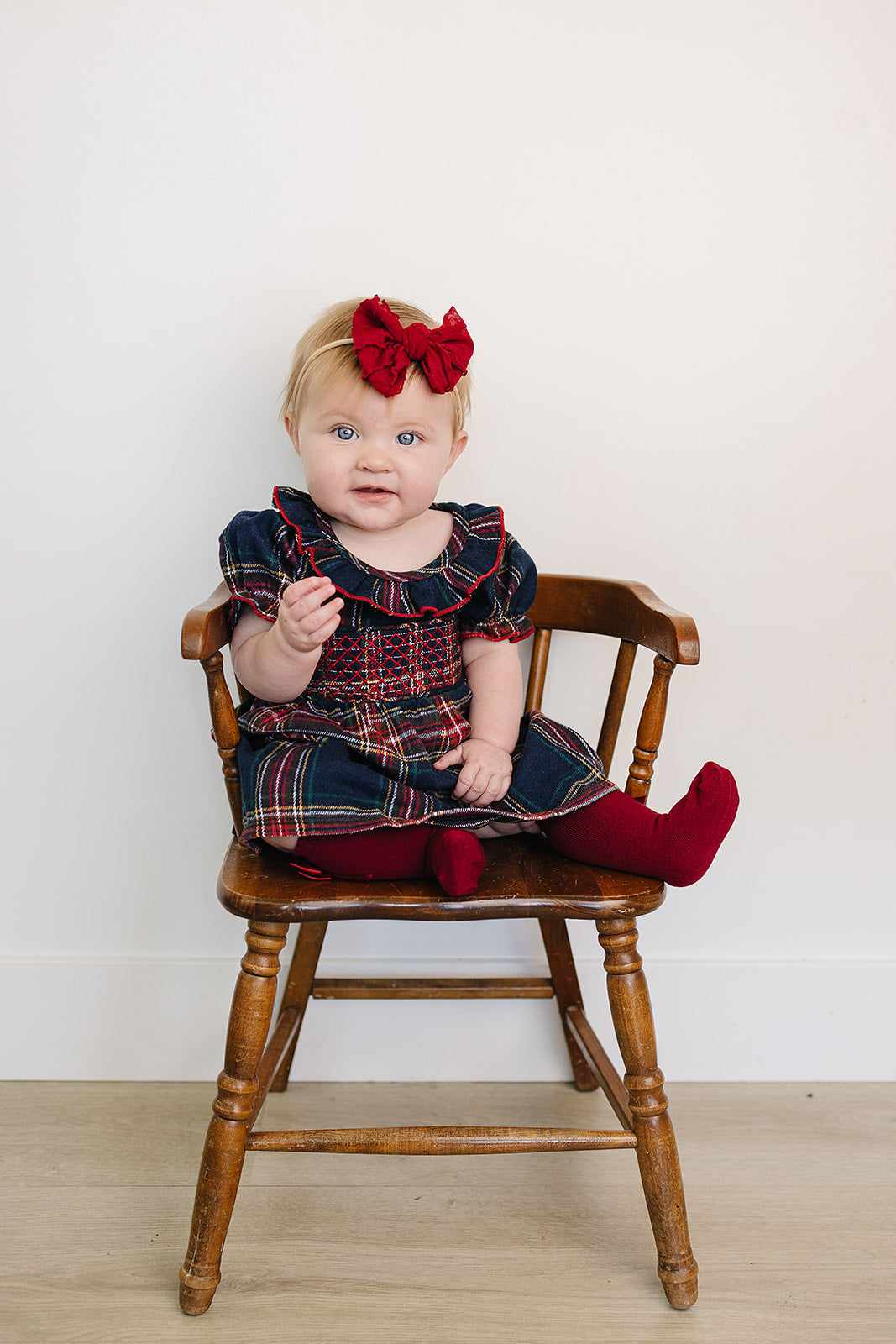 Christmas Plaid Smocked Dress - 95% Cotton
