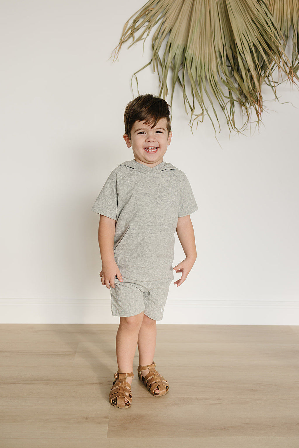 Heather Grey Hooded Tee - 95% Cotton