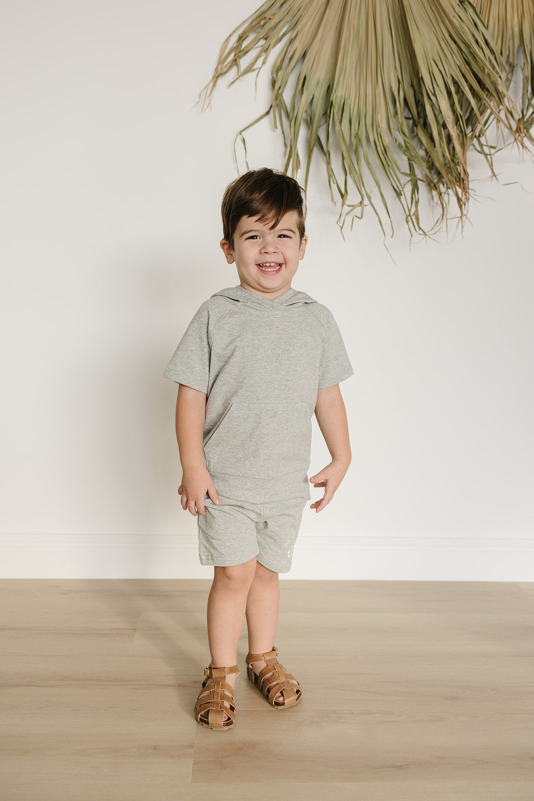 Heather Grey Hooded Tee - 95% Cotton