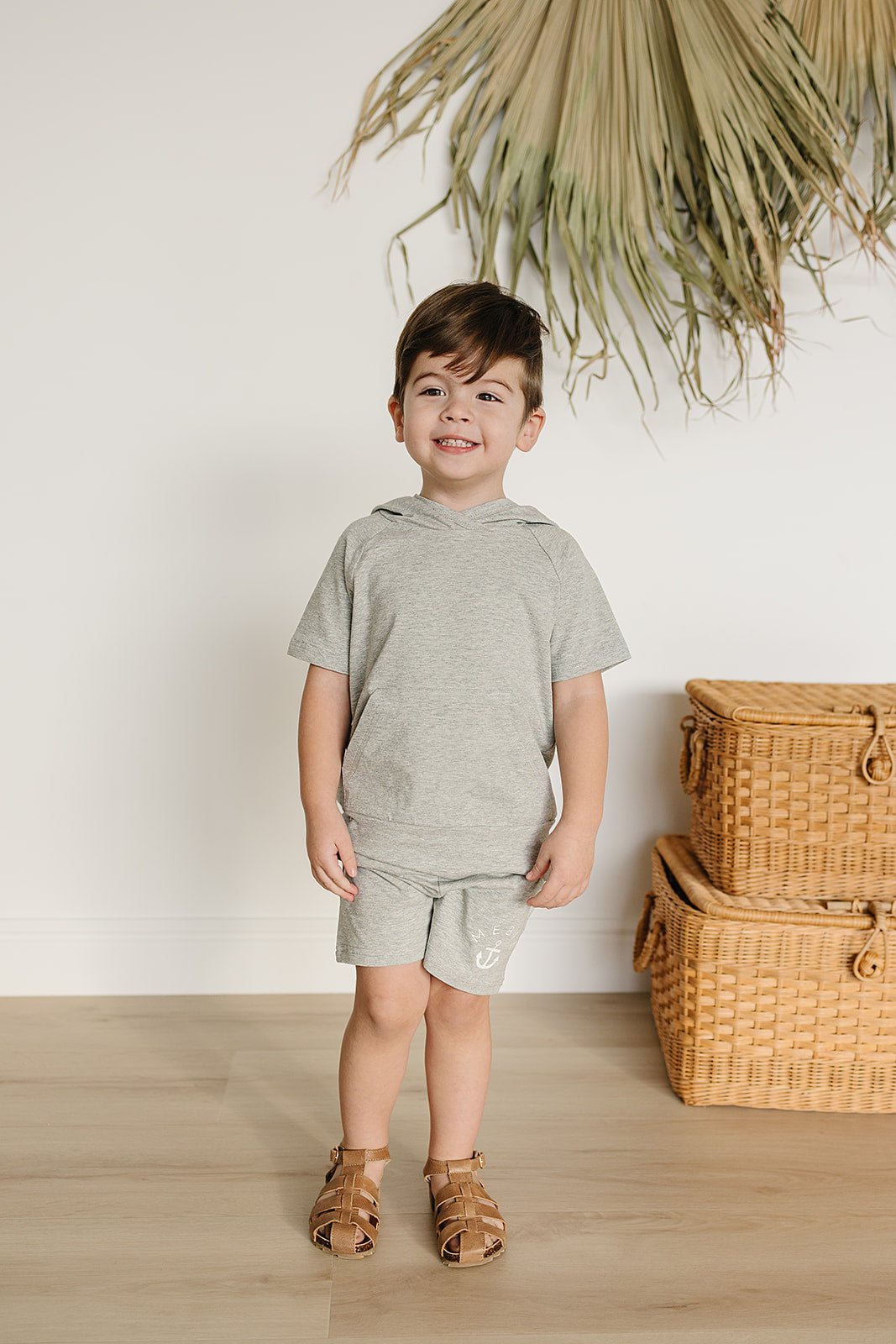 Heather Grey Hooded Tee - 95% Cotton