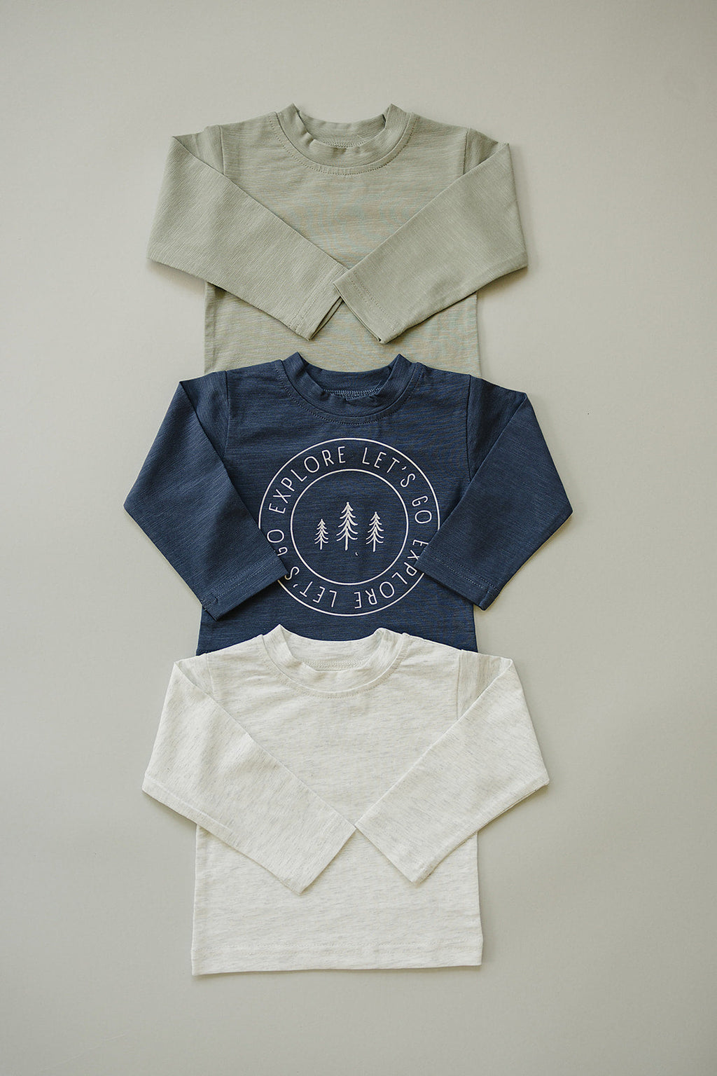 Heather Grey Long Sleeve Cotton Tee - 95% Cotton