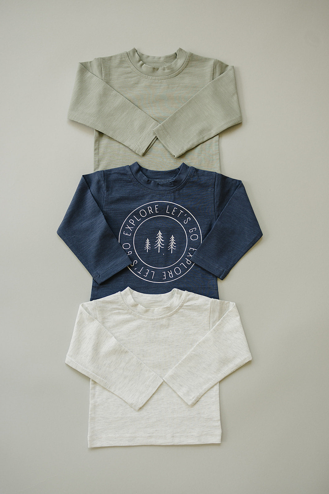 Heather Grey Long Sleeve Cotton Tee - 95% Cotton