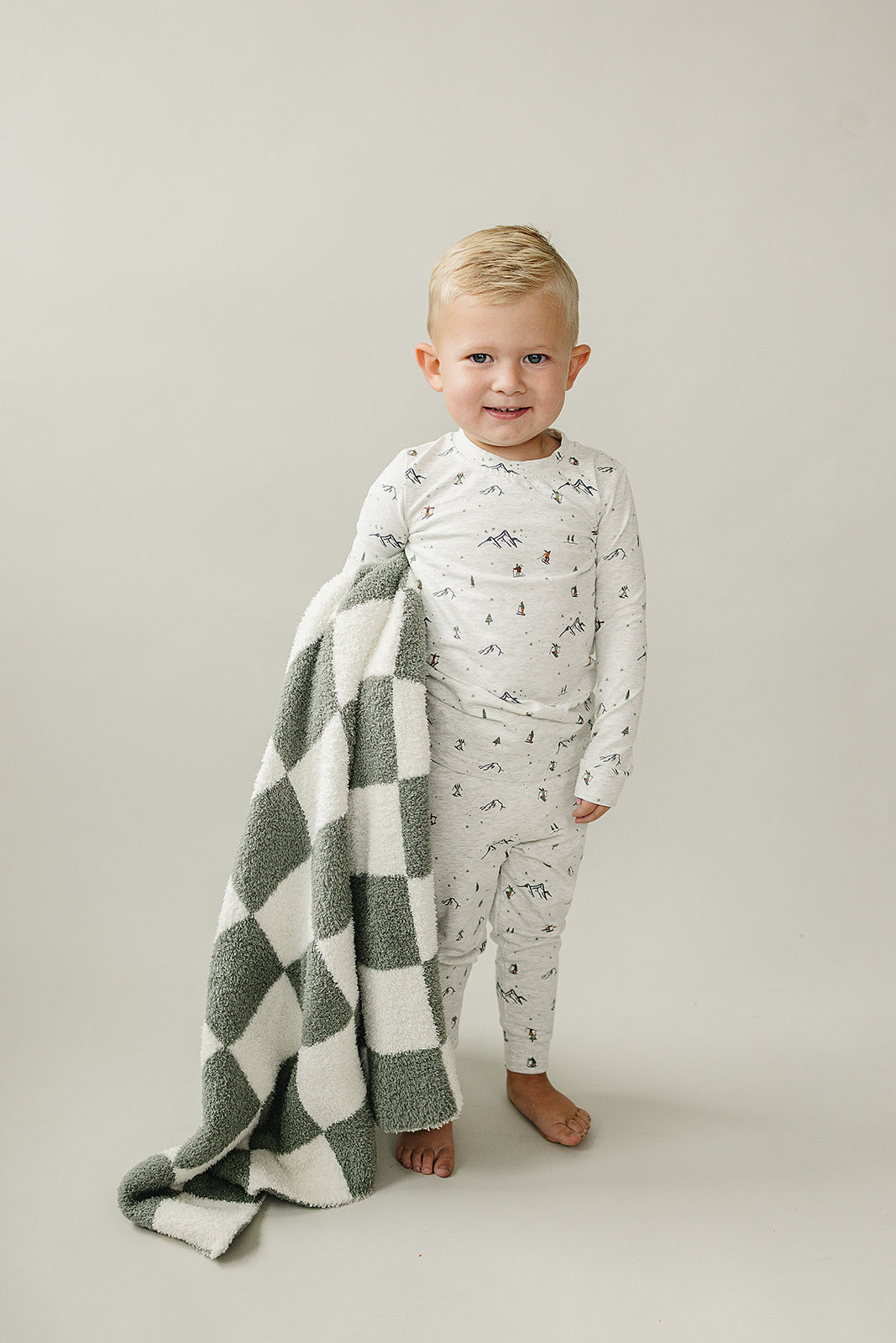 Ski Print Cozy Set - 95% Cotton