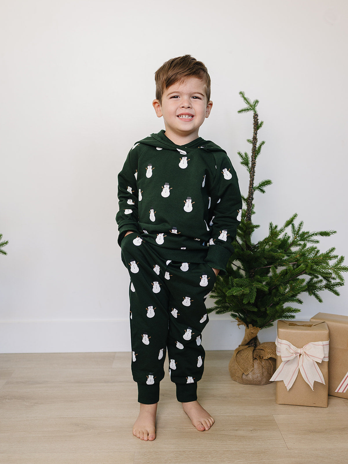 Snowman Hooded French Terry Set - 95% Cotton