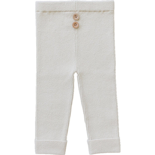 Cream Knit Leggings - 95% Organic Cotton
