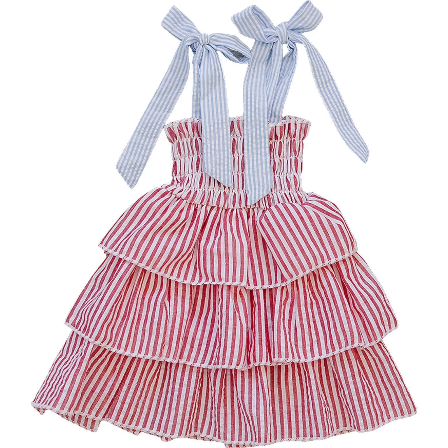 Stripe Ruffle Dress - 95% Cotton