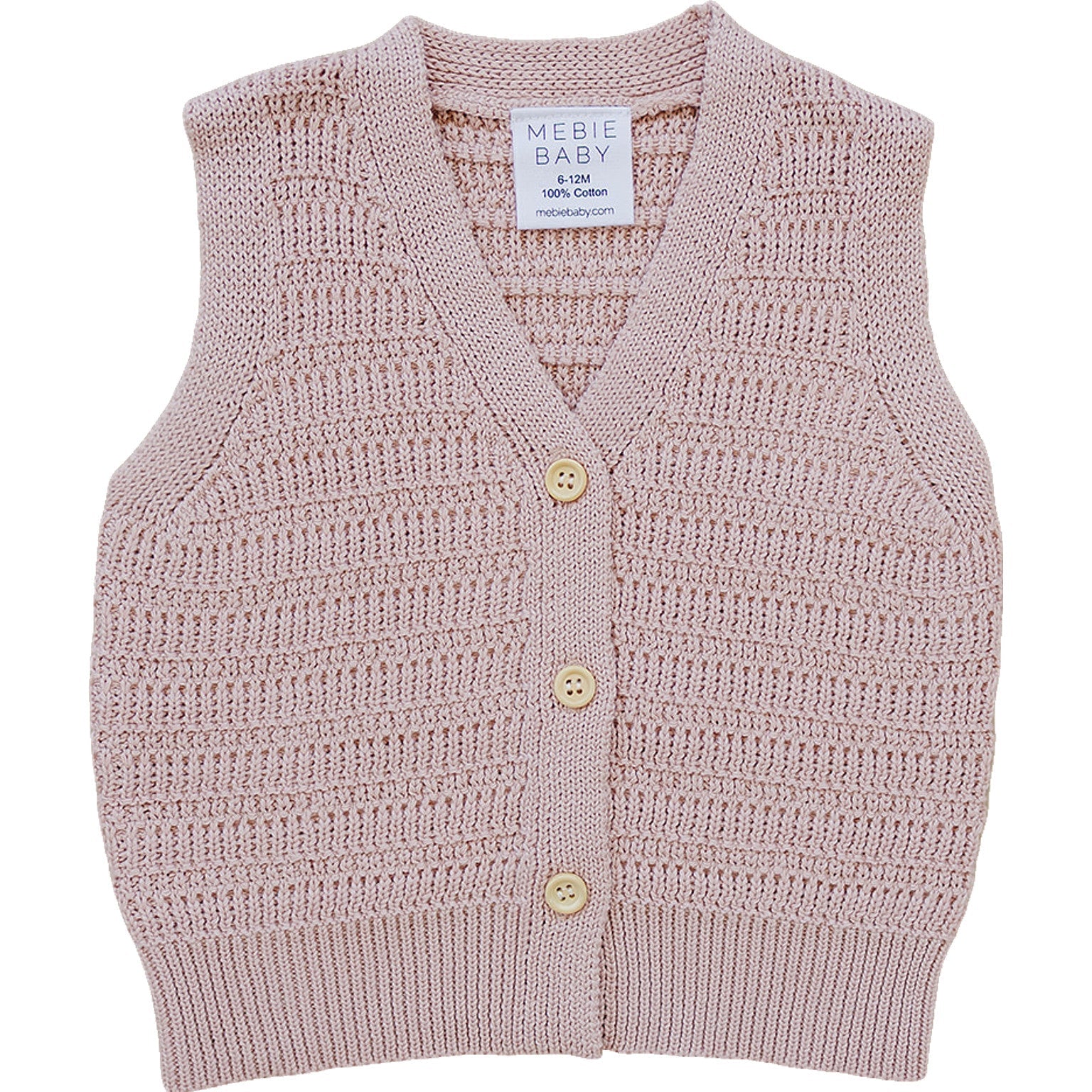 Pink Knit Button Down Vest