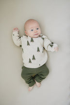 Olive Knit Leggings - 95% Organic Cotton