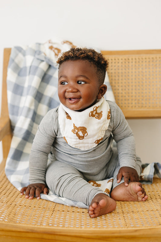 Teddy Bear Classic Muslin Bib - The Peony Haus