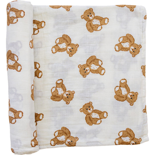 Teddy Bear Swaddle Blanket - The Peony Haus