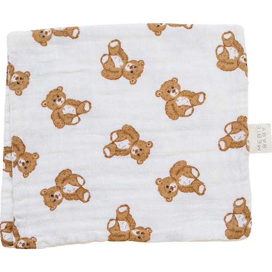 Teddy Bear Muslin Burp Cloth - The Peony Haus