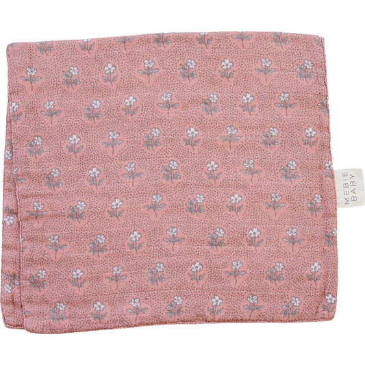 Vintage Pink Floral Muslin Burp Cloth - The Peony Haus