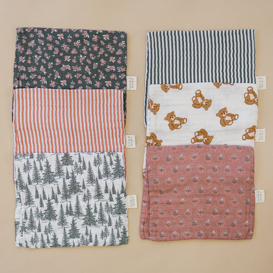 Teddy Bear Muslin Burp Cloth - The Peony Haus