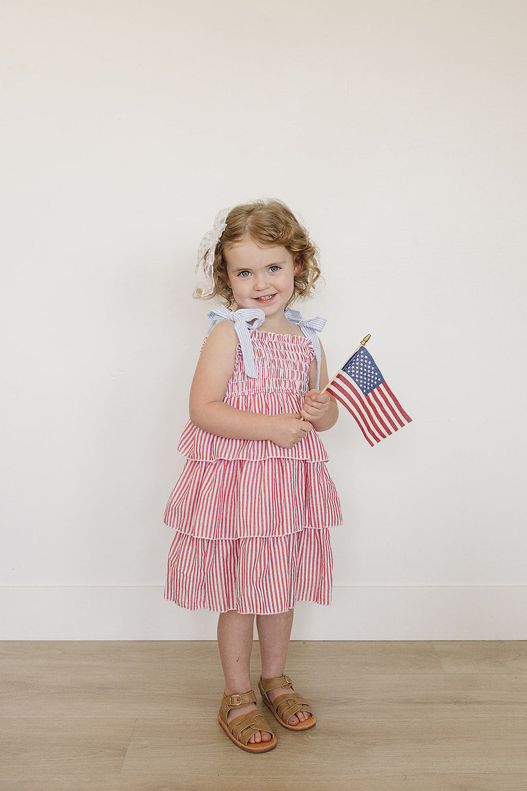 Stripe Ruffle Dress - 95% Cotton