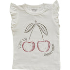 Cherry Ruffle Tee - 95% Cotton