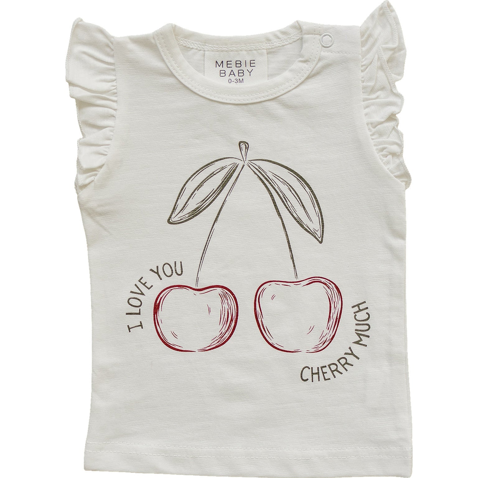 Cherry Ruffle Tee - 95% Cotton