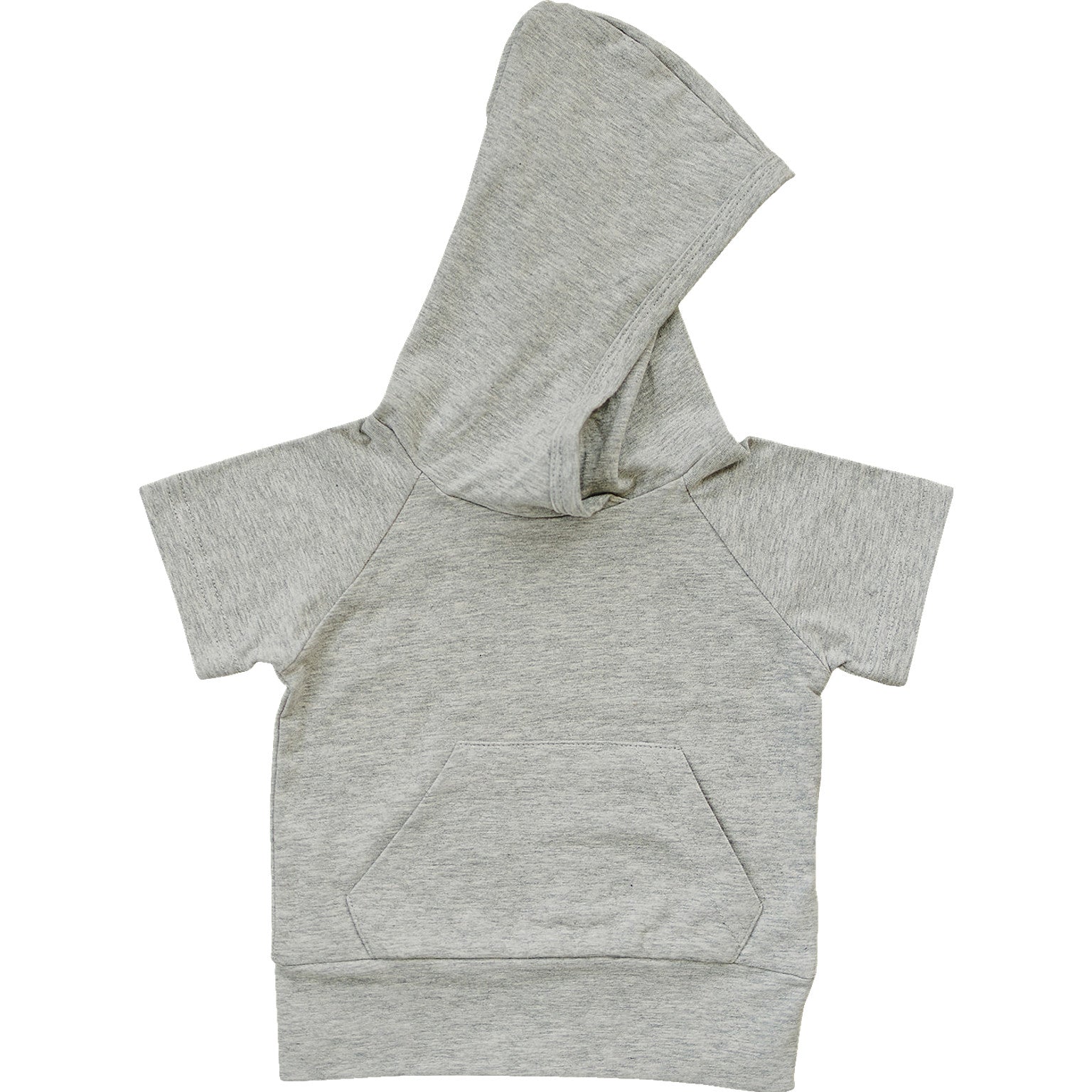 Heather Grey Hooded Tee - 95% Cotton
