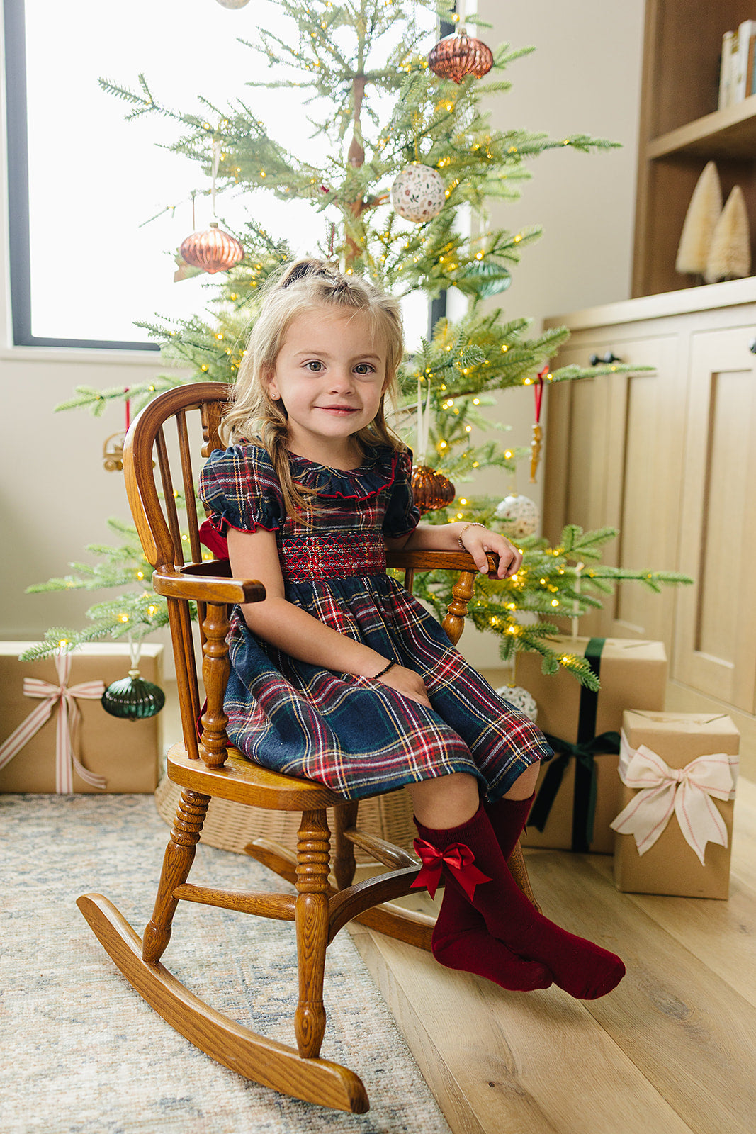 Christmas Plaid Smocked Dress - 95% Cotton