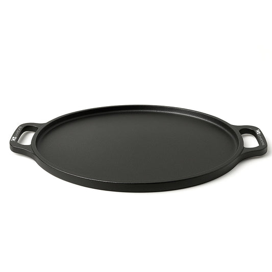 Cast Iron Tawa 12 Inch with Double Handle Pre-Seasoned Flat Tawa for - The Peony Haus