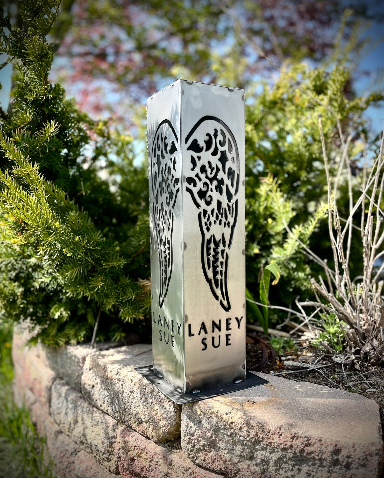 Angel Wing Solar Tube Light - Steel