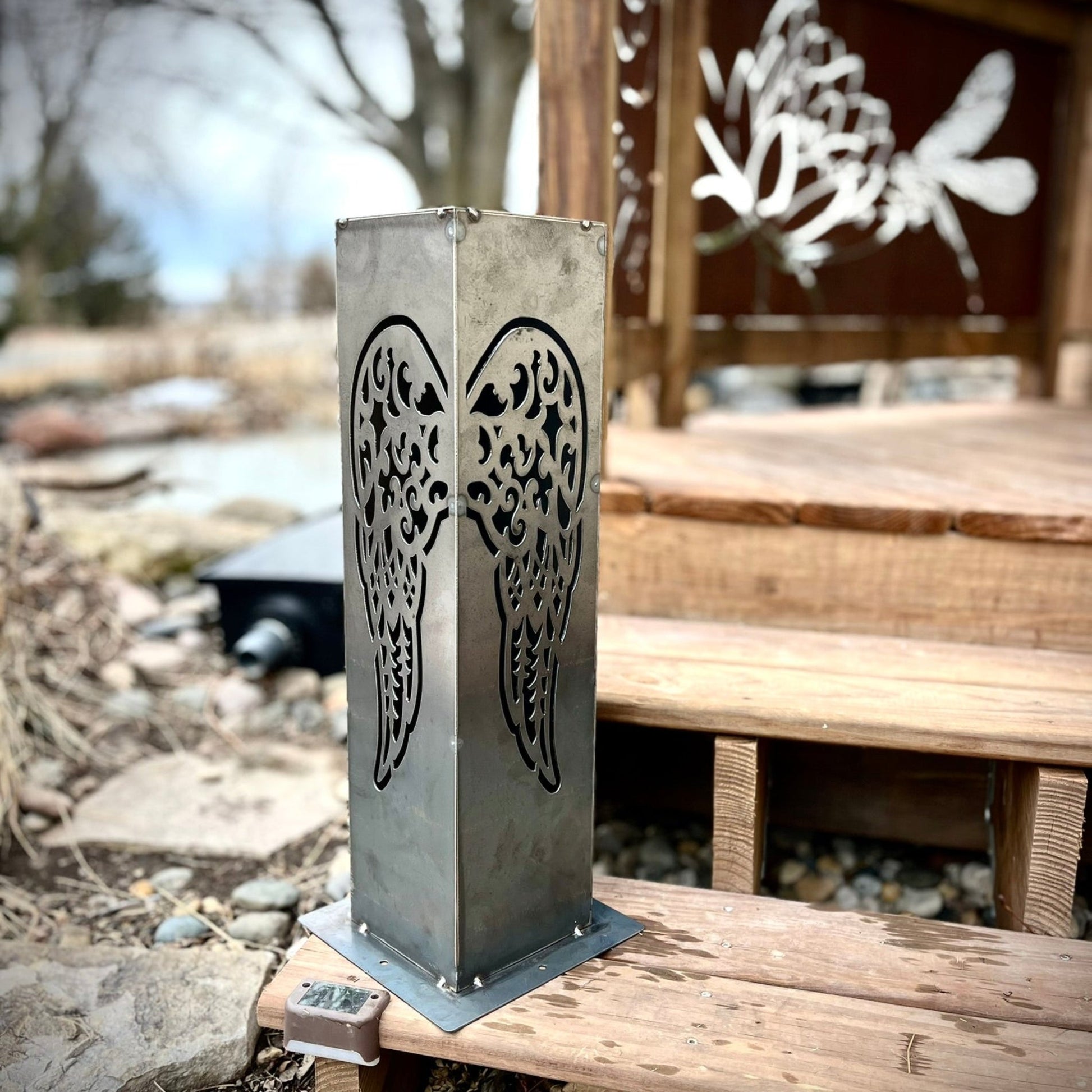 Angel Wing Solar Tube Light - Steel